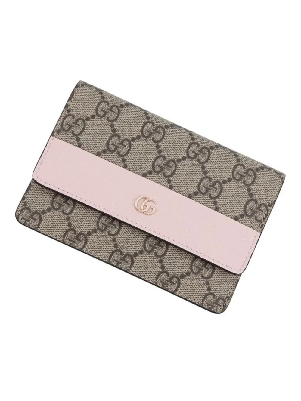 Gucci Pouch Double G Wallet GG Supreme Leather Card Case